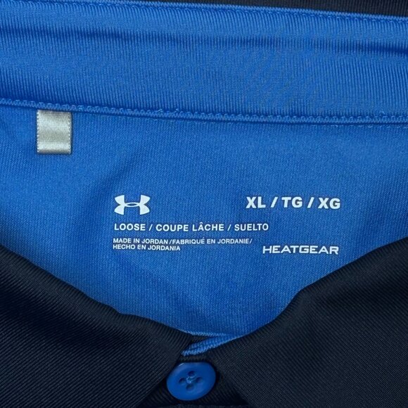 Under Armour HeatGear Loose Fit Golf Polo XL Blue Performance - Picture 6 of 6